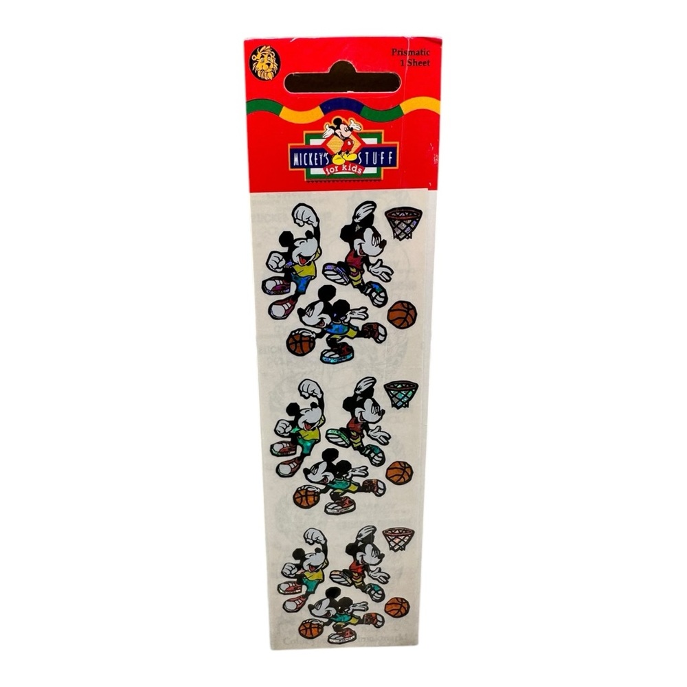 Sandylion Mickeys For Kids Prismatic Stickers Basketball NIP Vtg Mickey Mouse